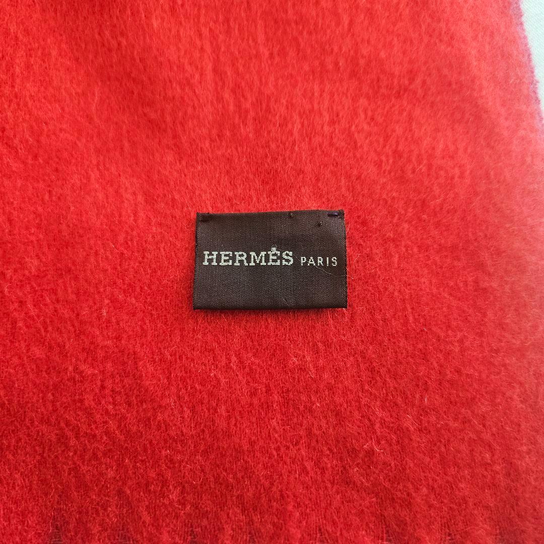 ゆ*ら様 エルメス エブリン リバーシブル マフラー カシミア 100% ピンク