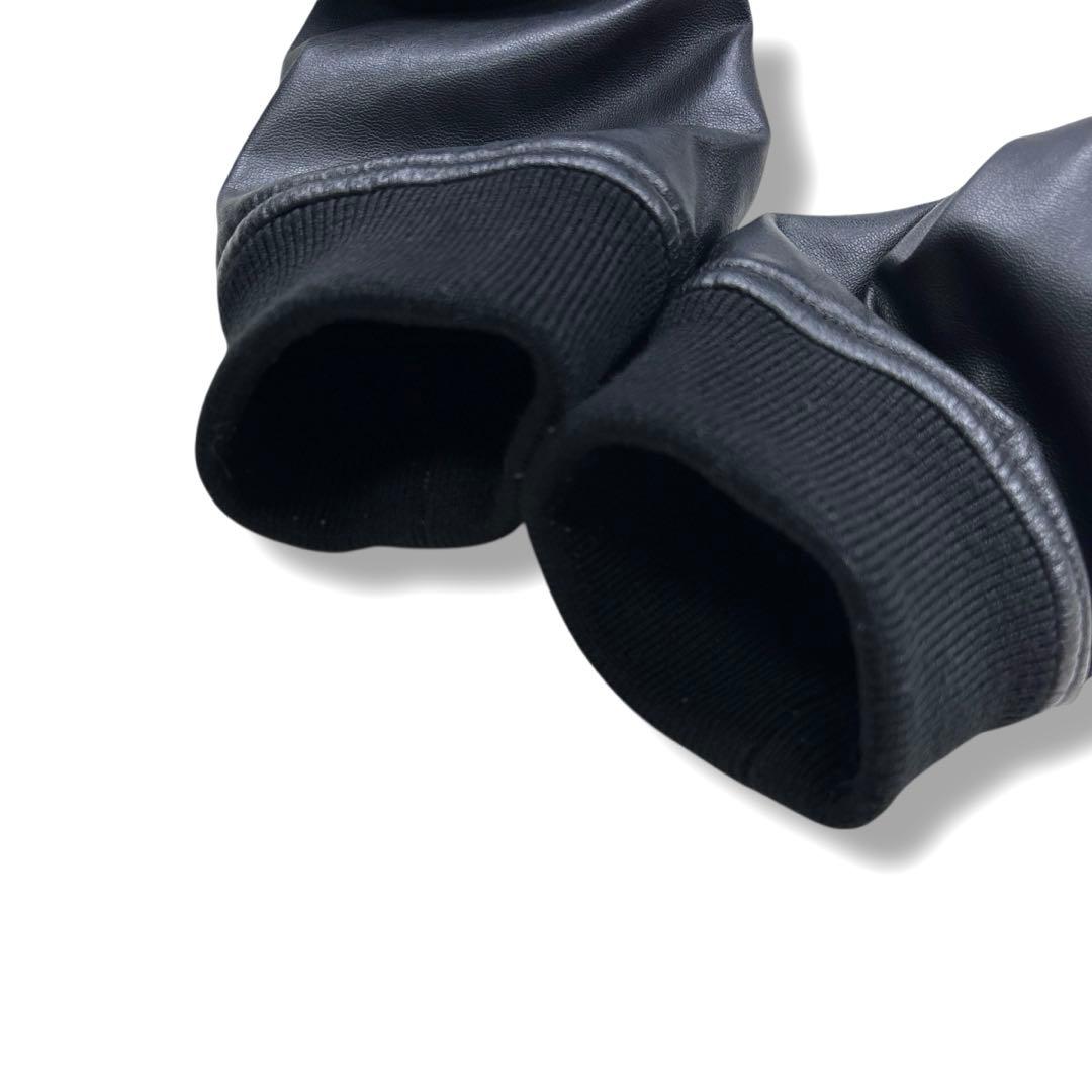 ブラック コムデギャルソン フェイク レザー ジップ ブルゾン M 黒 メンズ