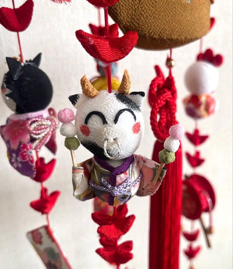 吊るし飾り (十二支) 木目込みまり(桜)