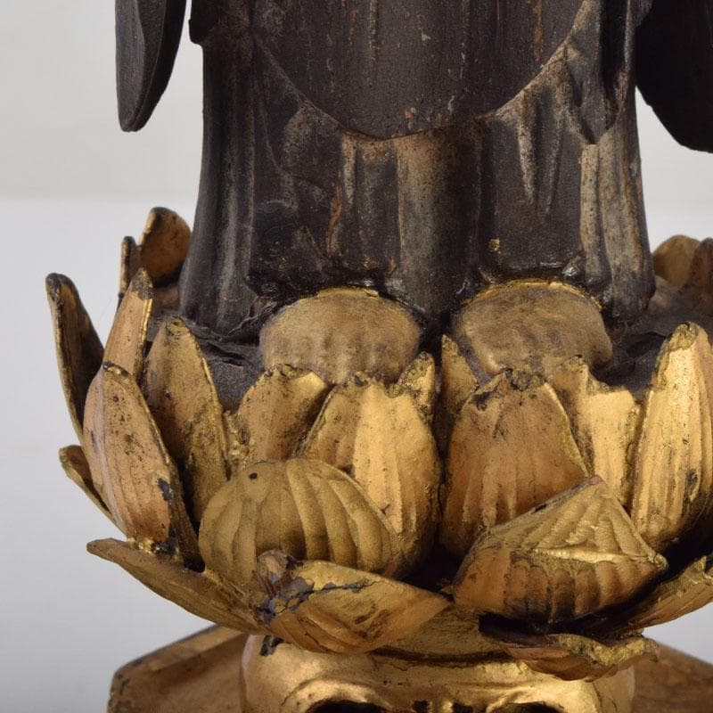 仏教美術　木彫　金彩彩色　仏像　置物　C　8624