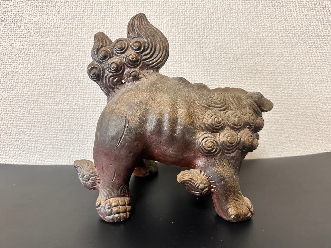 備前焼 唐獅子 置物 木南知加選 在刻銘 時代物 古美術 骨董品 縁起物 極上品