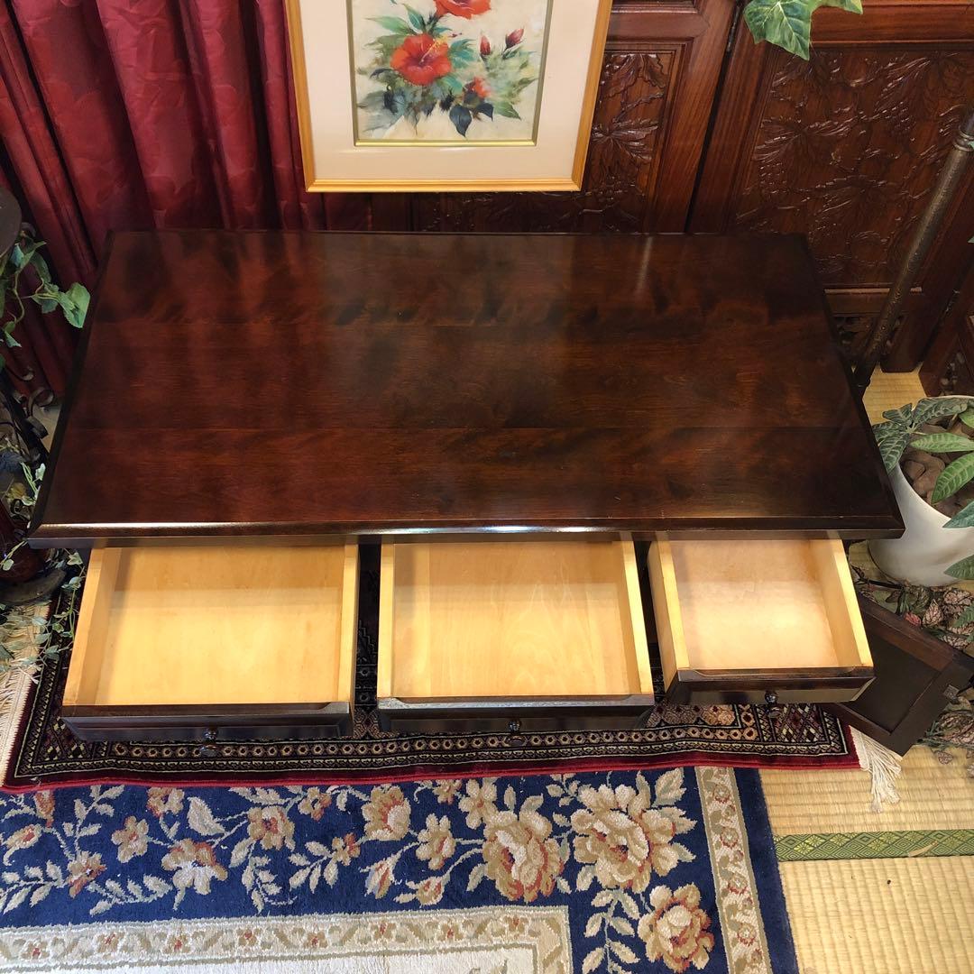 国産アンティーク　北海道民芸　書斎　 樺ザクラ無垢材 座机　文机　帳場机