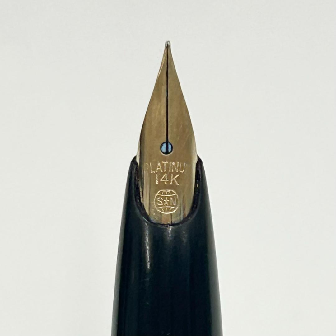 PLATINUM プラチナ 万年筆 ペン先14K ブラック×ゴールド キャップ式