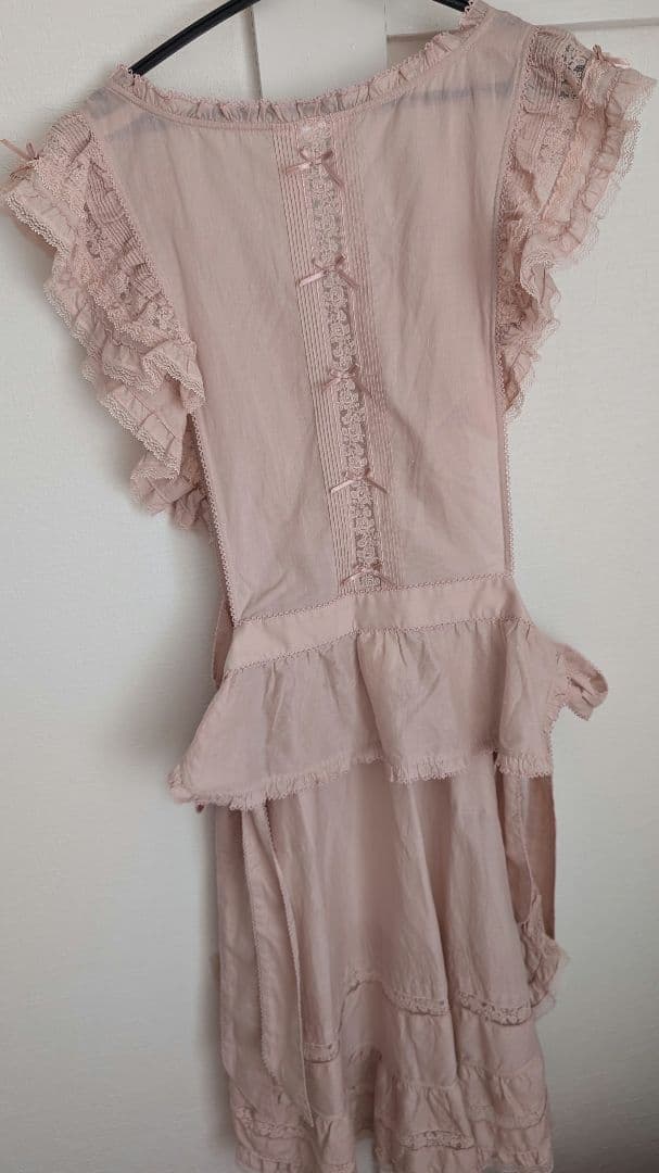 新品　ピンクハウス　ローズ　レース　使い　フリル　タブリエ