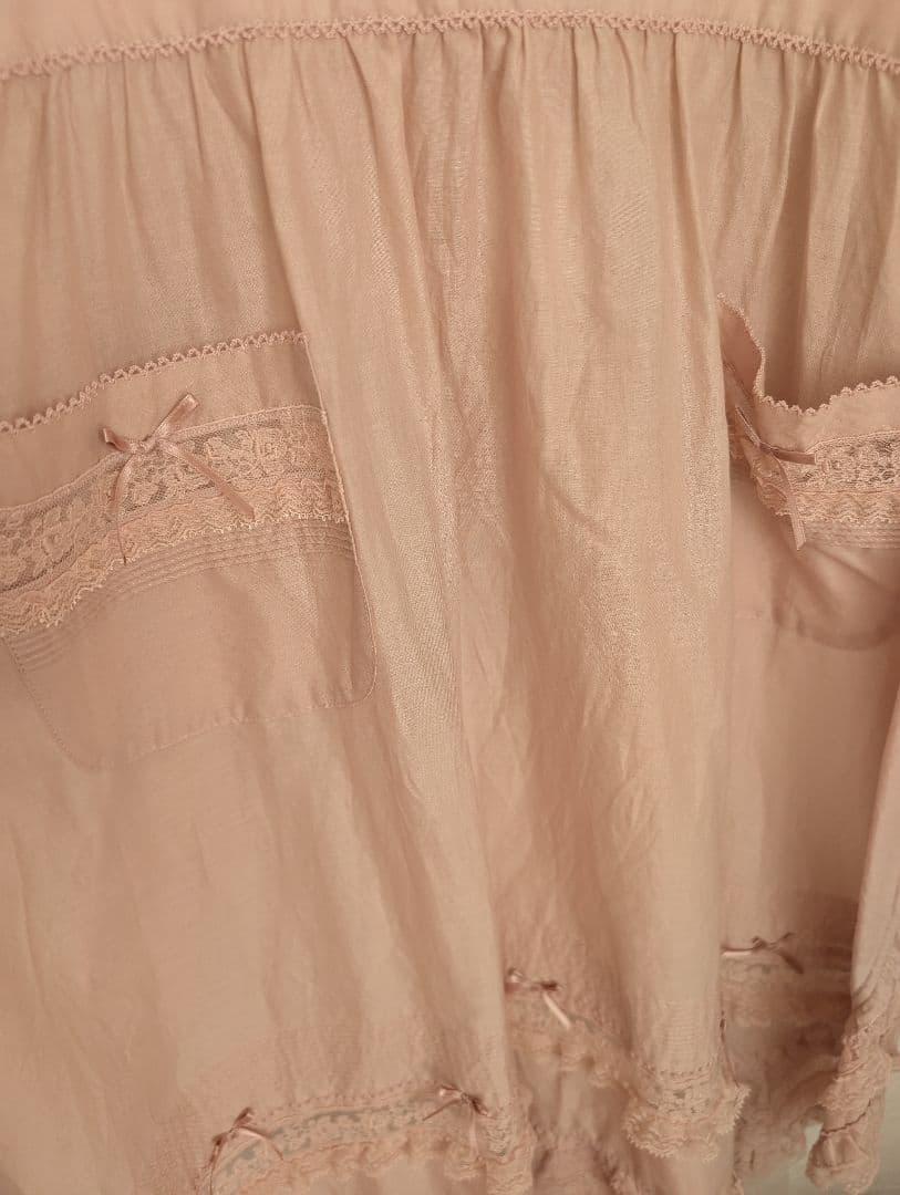 新品　ピンクハウス　ローズ　レース　使い　フリル　タブリエ