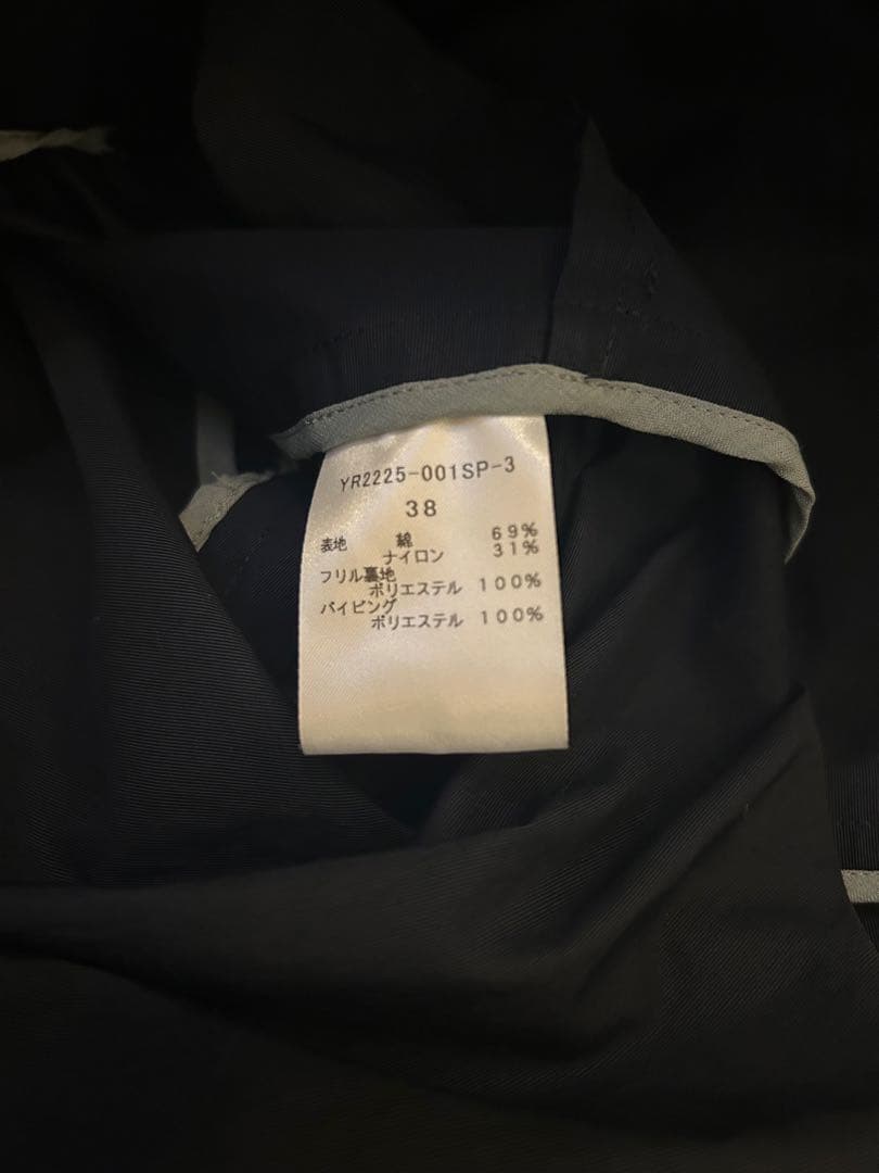 新品同様！yori ツイルサイドフレアコート　紺　38