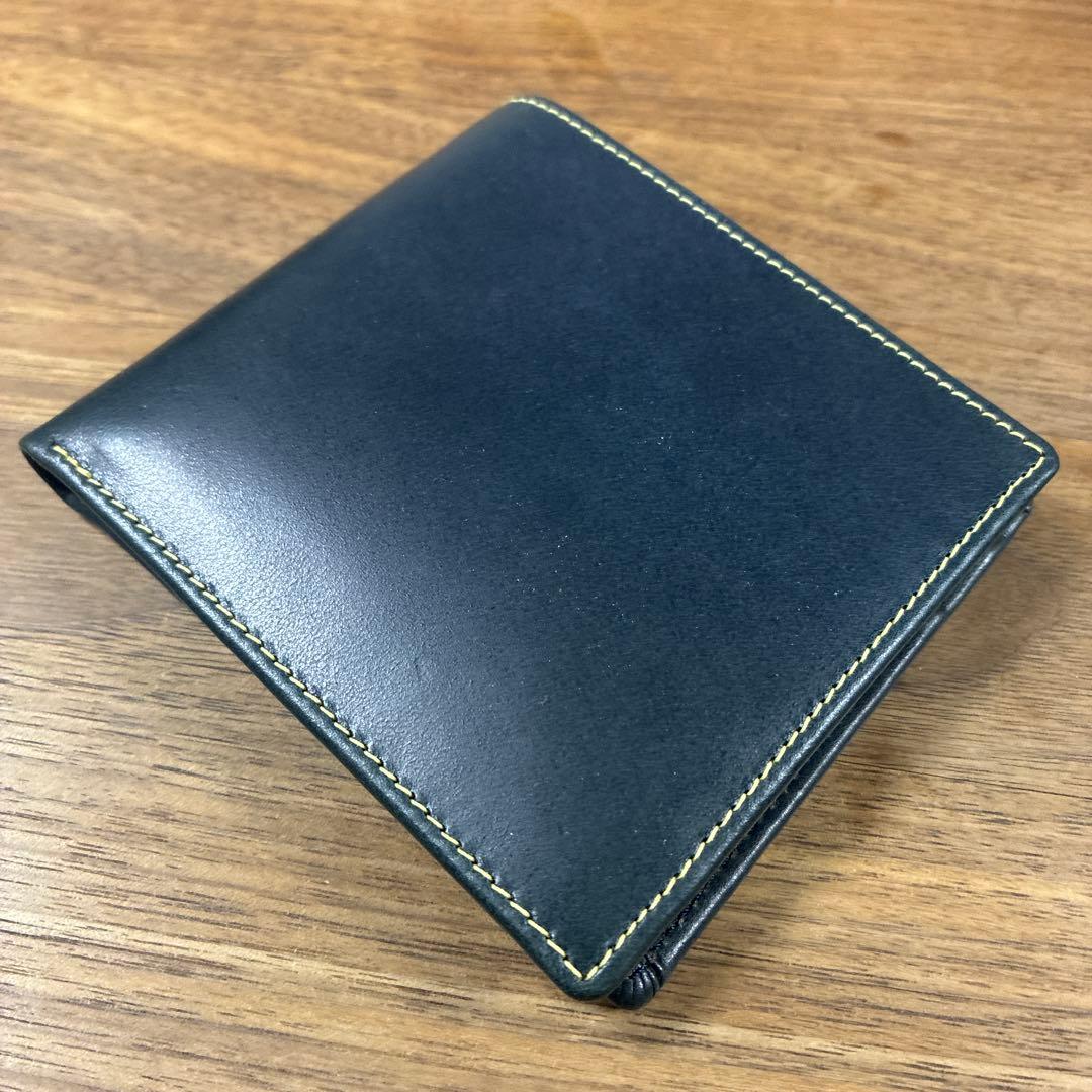 新品　ホワイトハウスコックス　ブライドルレザー　ネイビー　二つ折り財布S7532