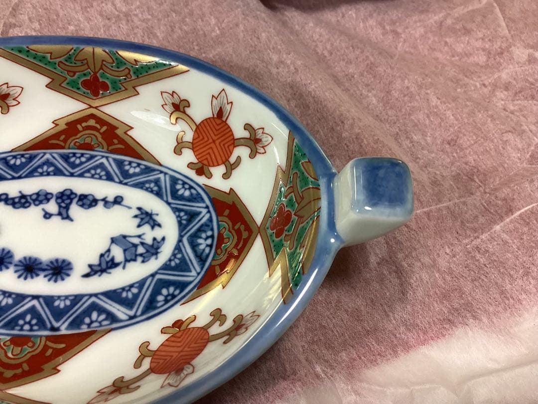 林九郎窯　舟型　宝地紋　小皿　5枚