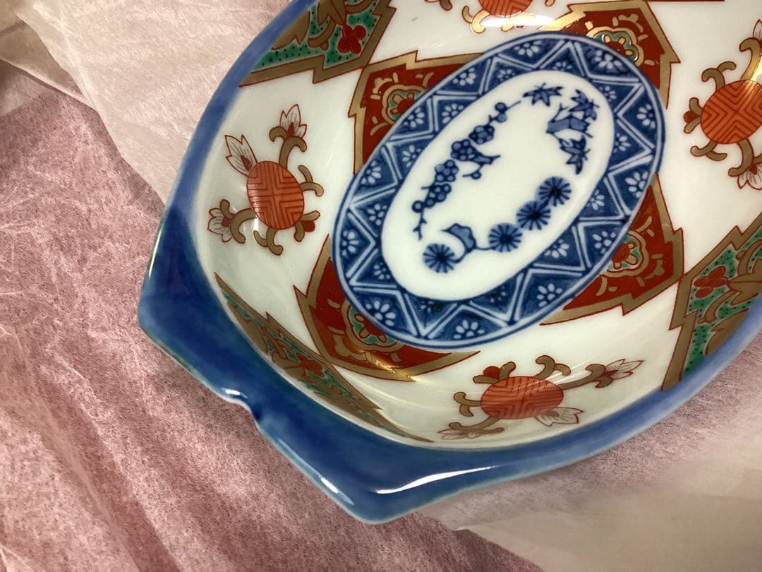 林九郎窯　舟型　宝地紋　小皿　5枚