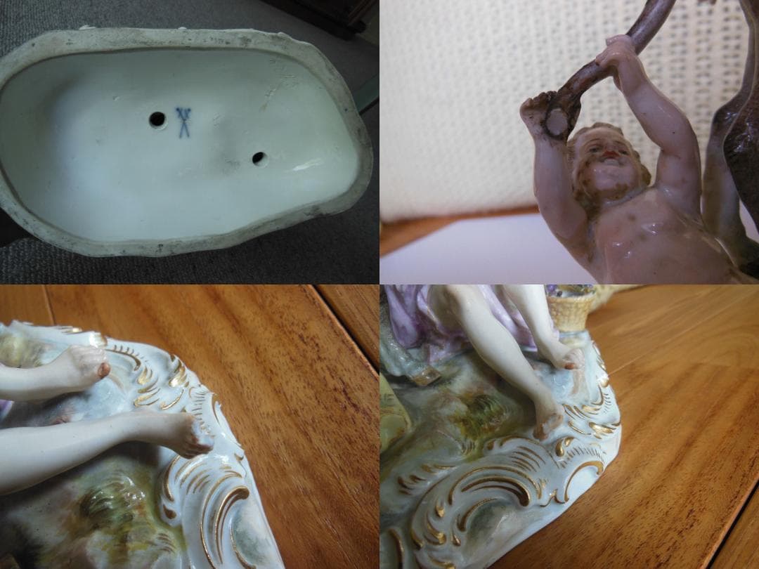 マイセン フィギュリン ロバに乗るシレナス  ロバのサイレーン 酔っぱらう人々