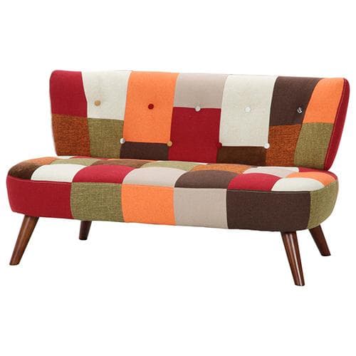 2way ソファ/ローソファ レッド系パッチワーク