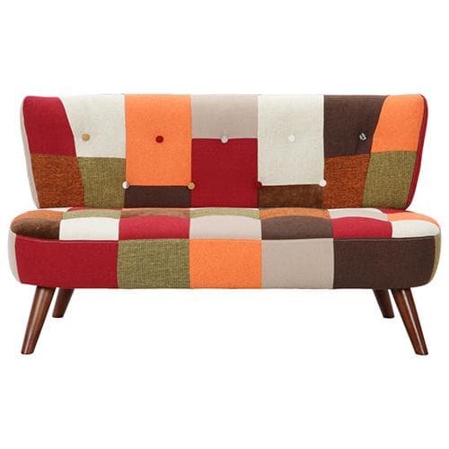 2way ソファ/ローソファ レッド系パッチワーク