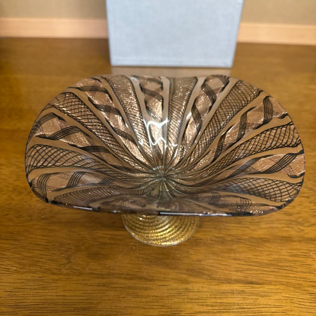 ヴェネチアングラス　ムラーノ　レース　バラリン工房　BALLARIN コンポート