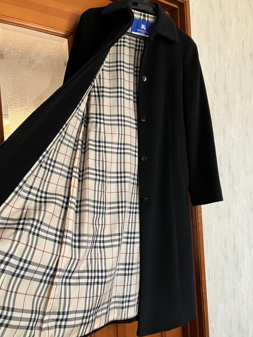 極美品✨　バーバリー　ブルーレーベル　ロング　コート　アンゴラ　ウール　ブラック
