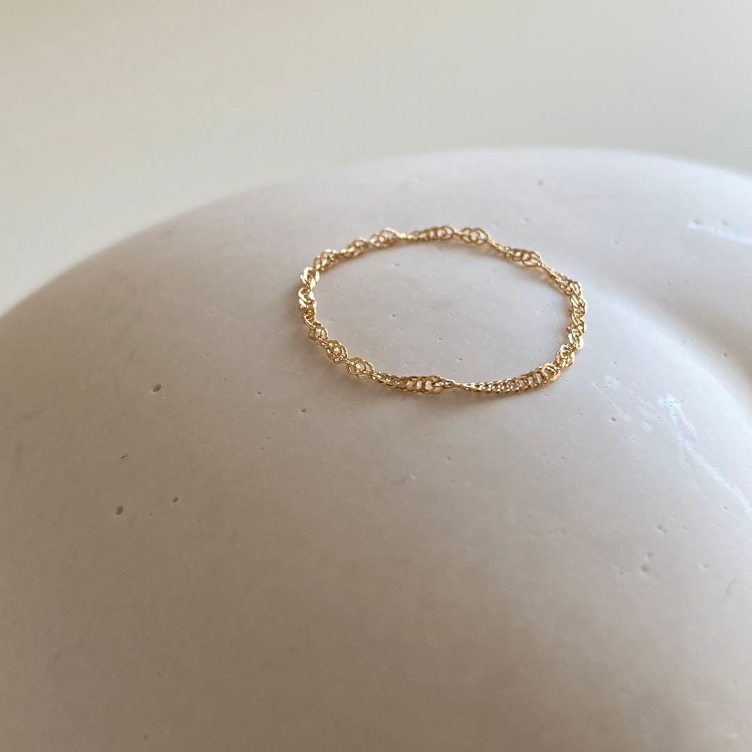 新品❣️18金✨K18リング チェーンリング 11号 つけっぱなし