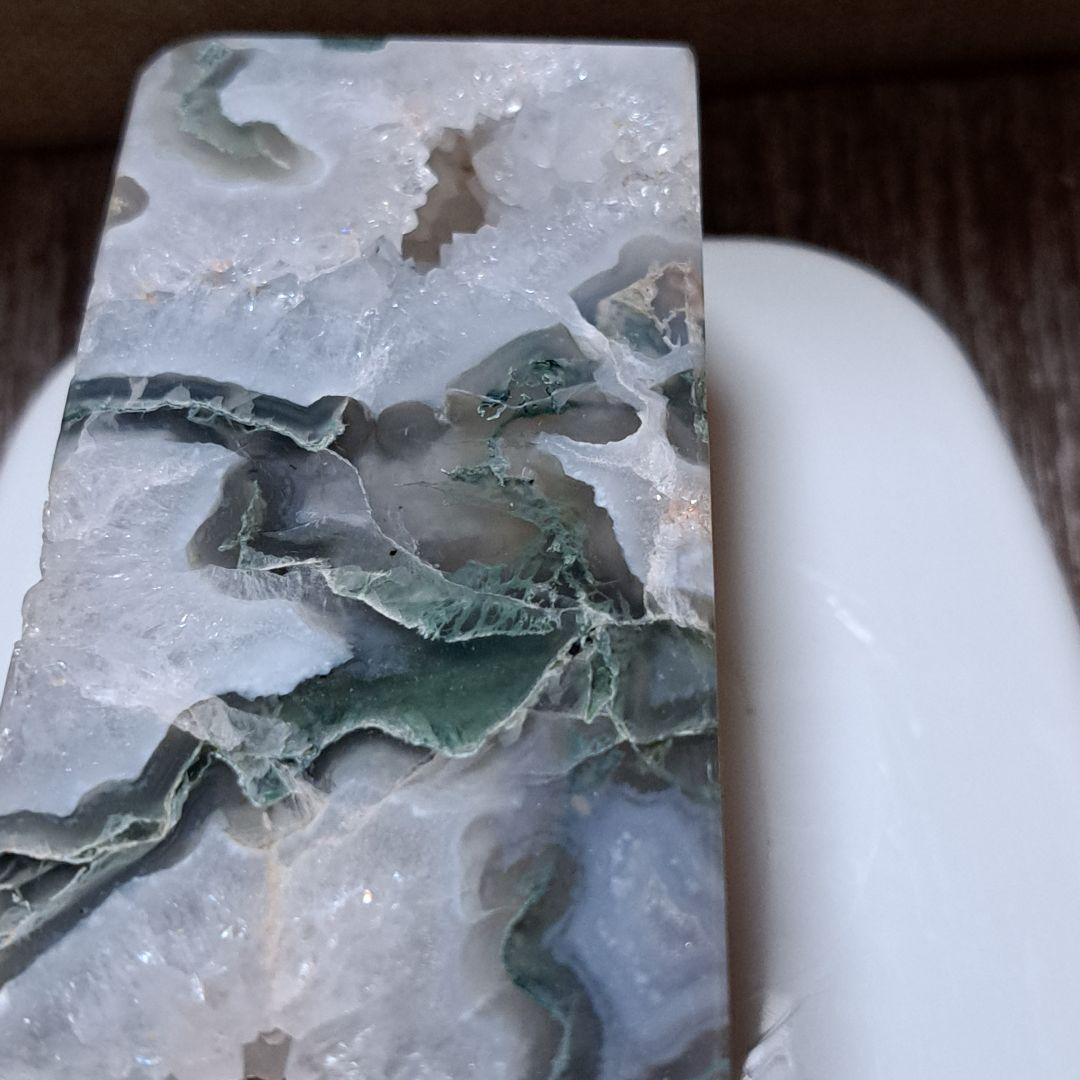 モスアゲート　天然石　タワーポイント　結晶　キラキラ✴️原石