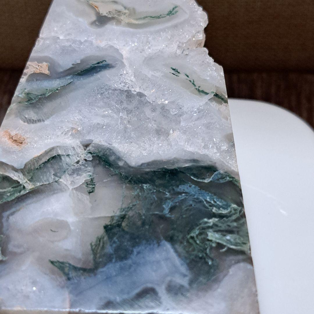 モスアゲート　天然石　タワーポイント　結晶　キラキラ✴️原石