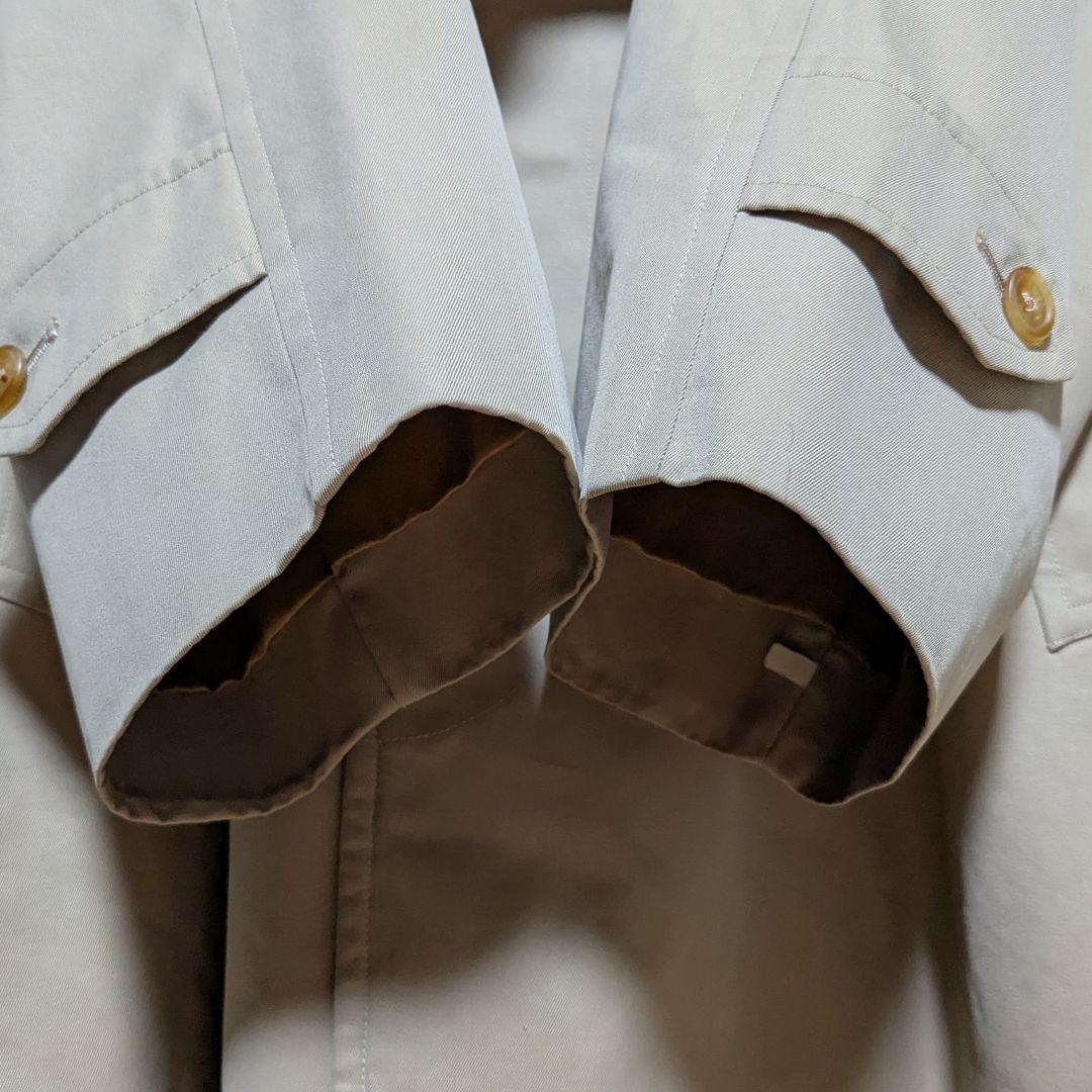 美品 80〜90s バーバリー ステンカラーコート メンズ コットン ベージュ5