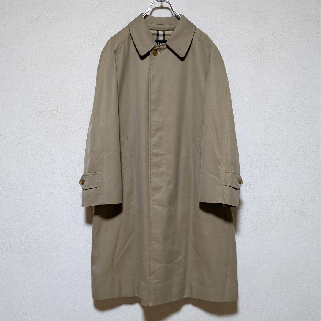 美品 80〜90s バーバリー ステンカラーコート メンズ コットン ベージュ5