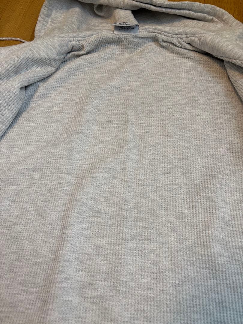 Lee リー 無地 裏サーマル ダブルフェイス ジップパーカー グレー