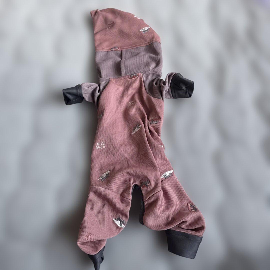 ALPHAICON フード付き犬服 Sサイズ ピンク・グレー