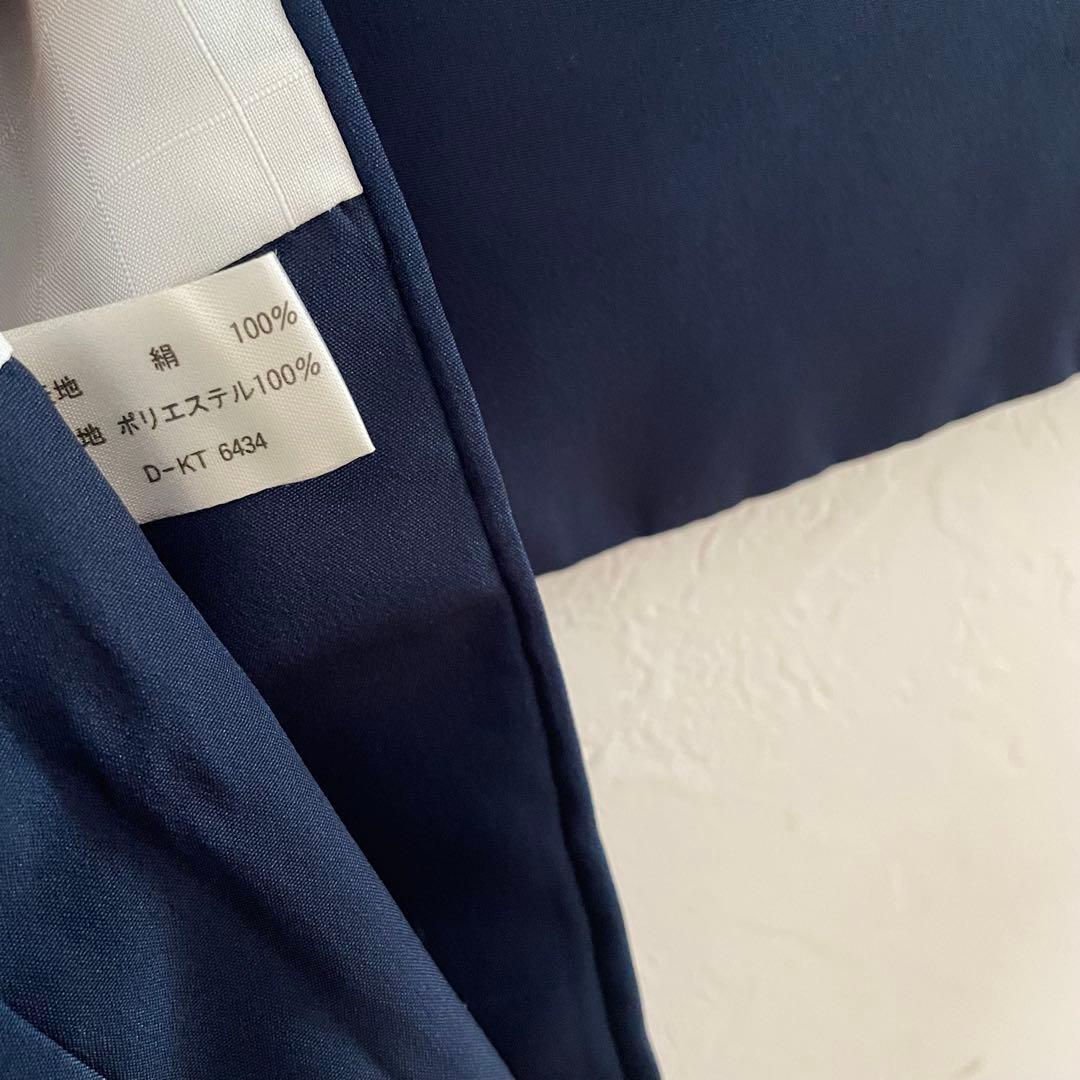 七五三　5歳　正絹　羽織　袴セット　ネイビーコーデ