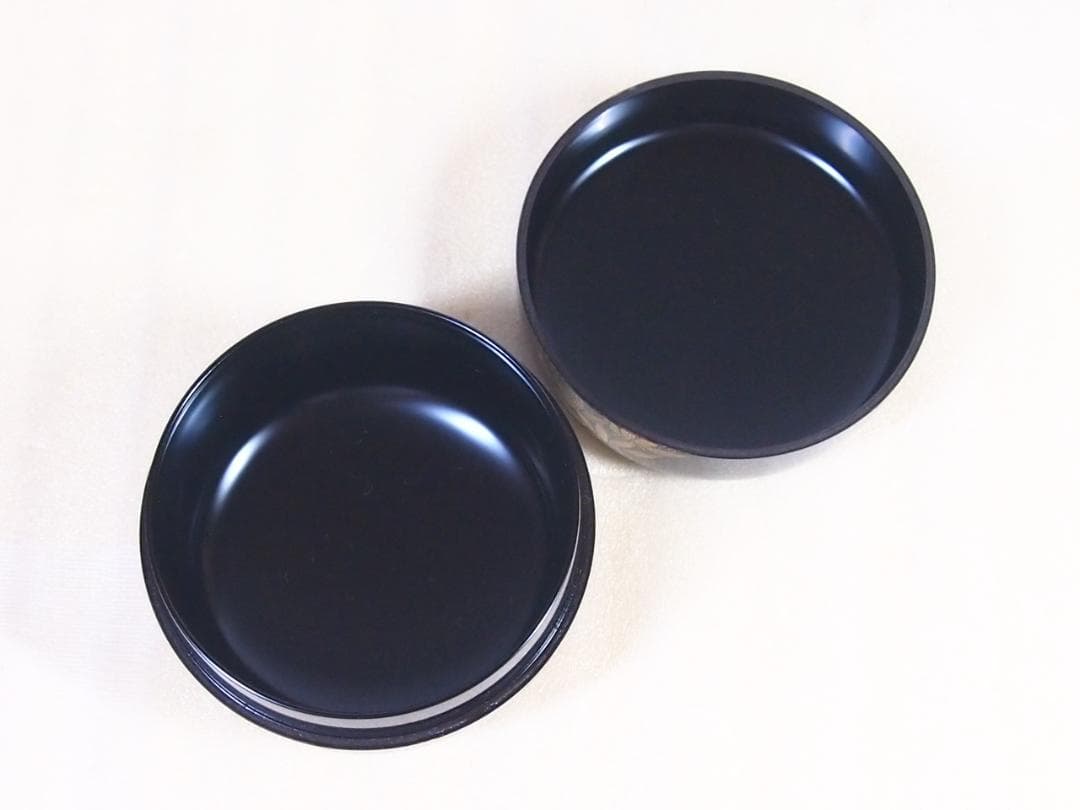 【美品】輪島塗 喜三誠志 四君子 花の丸蒔絵 平棗 薄茶器/茶入/なつめ 茶道具