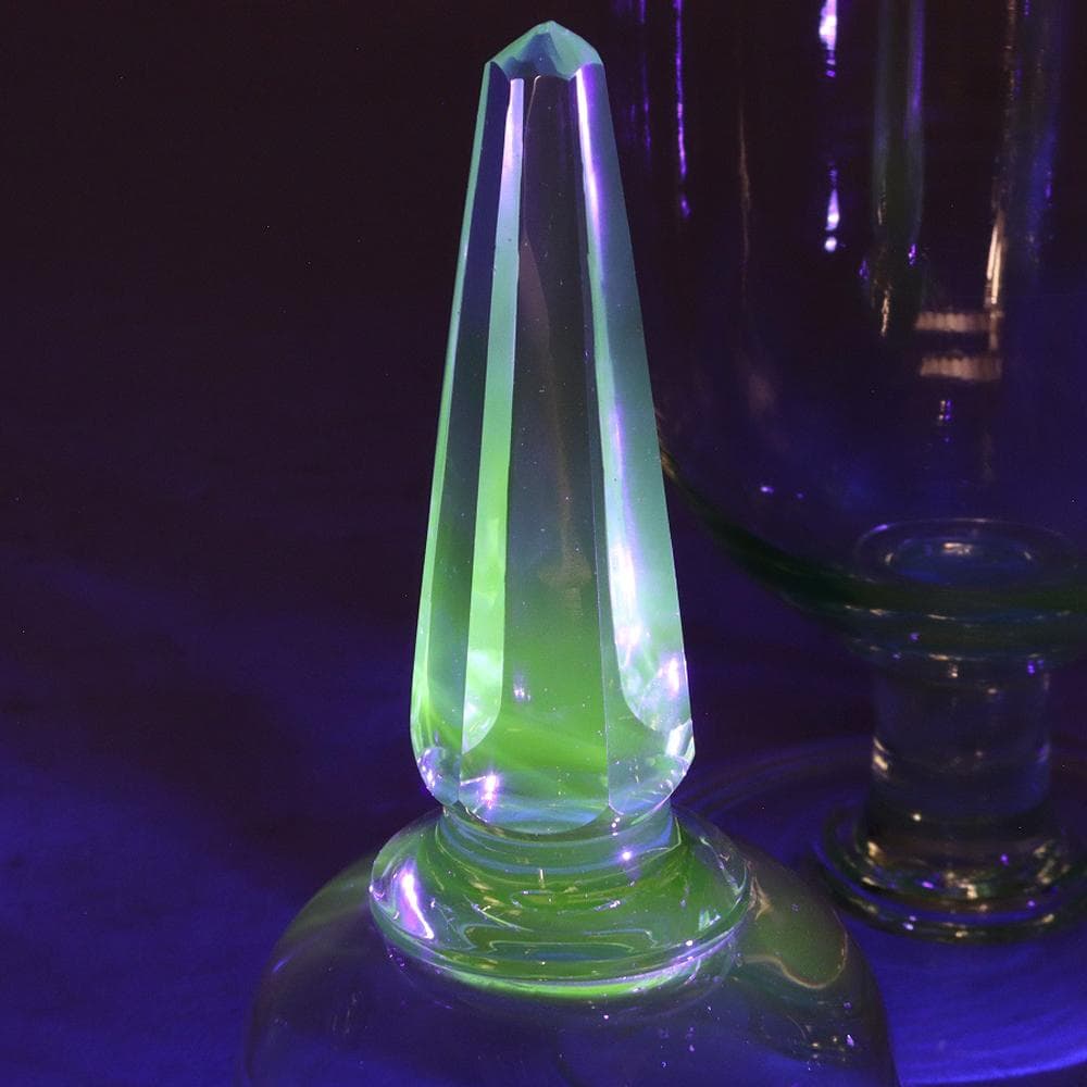 092C 剣先瓶 標本瓶 ガラスポット ウラン 古道具 アンティーク 高さ33㎝