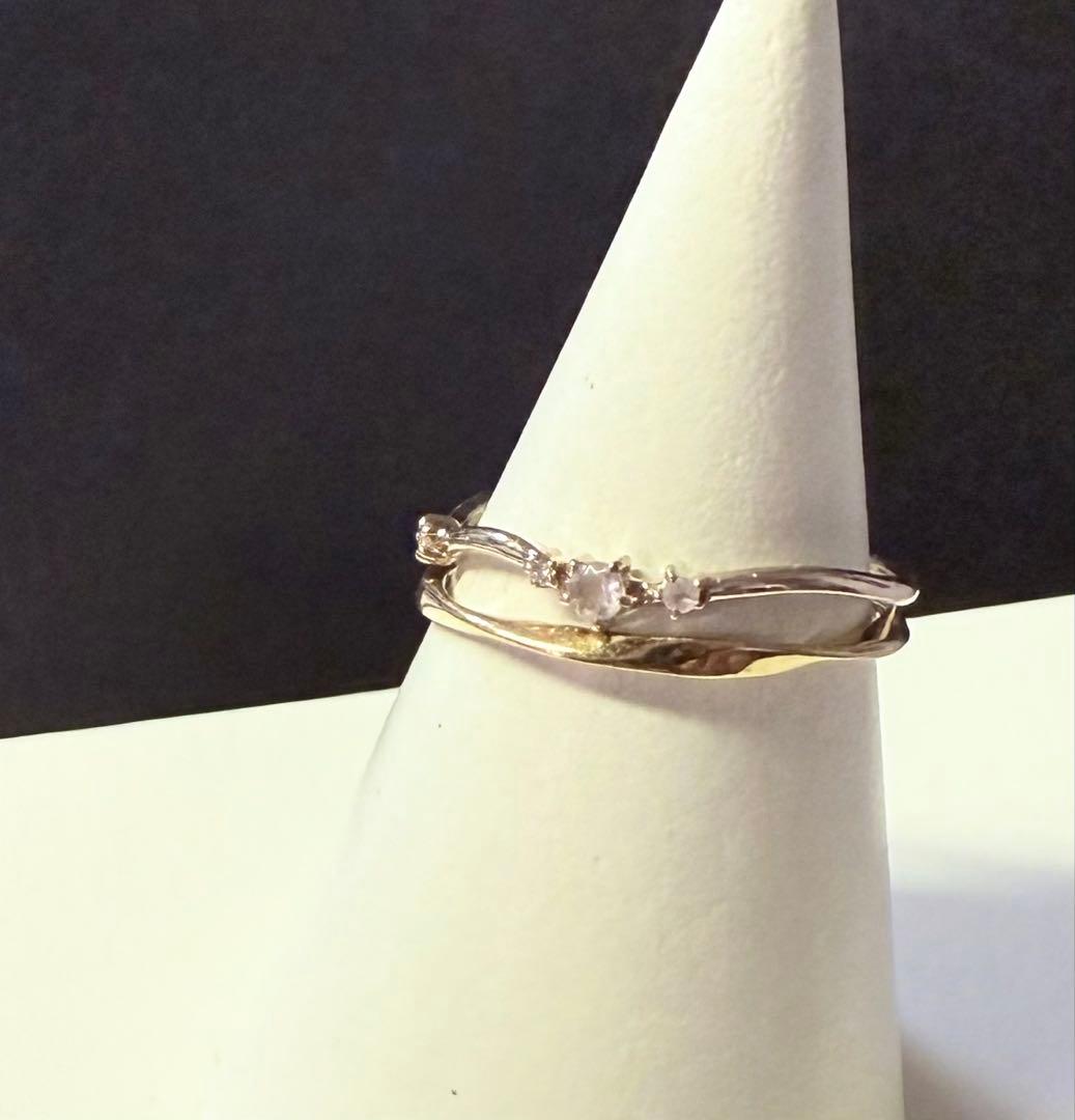 ■完売品■【ete】K10MPG ローズクォーツ/ダイヤモンド リング