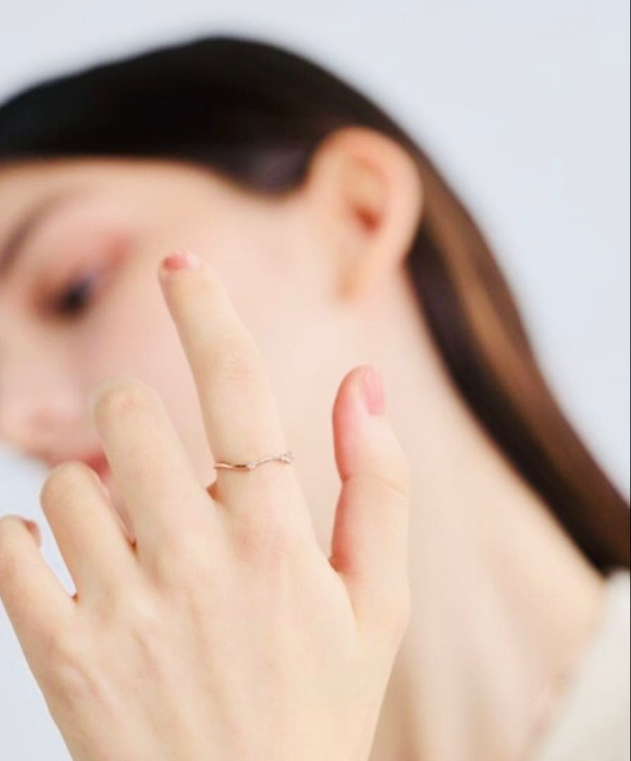 ■完売品■【ete】K10MPG ローズクォーツ/ダイヤモンド リング