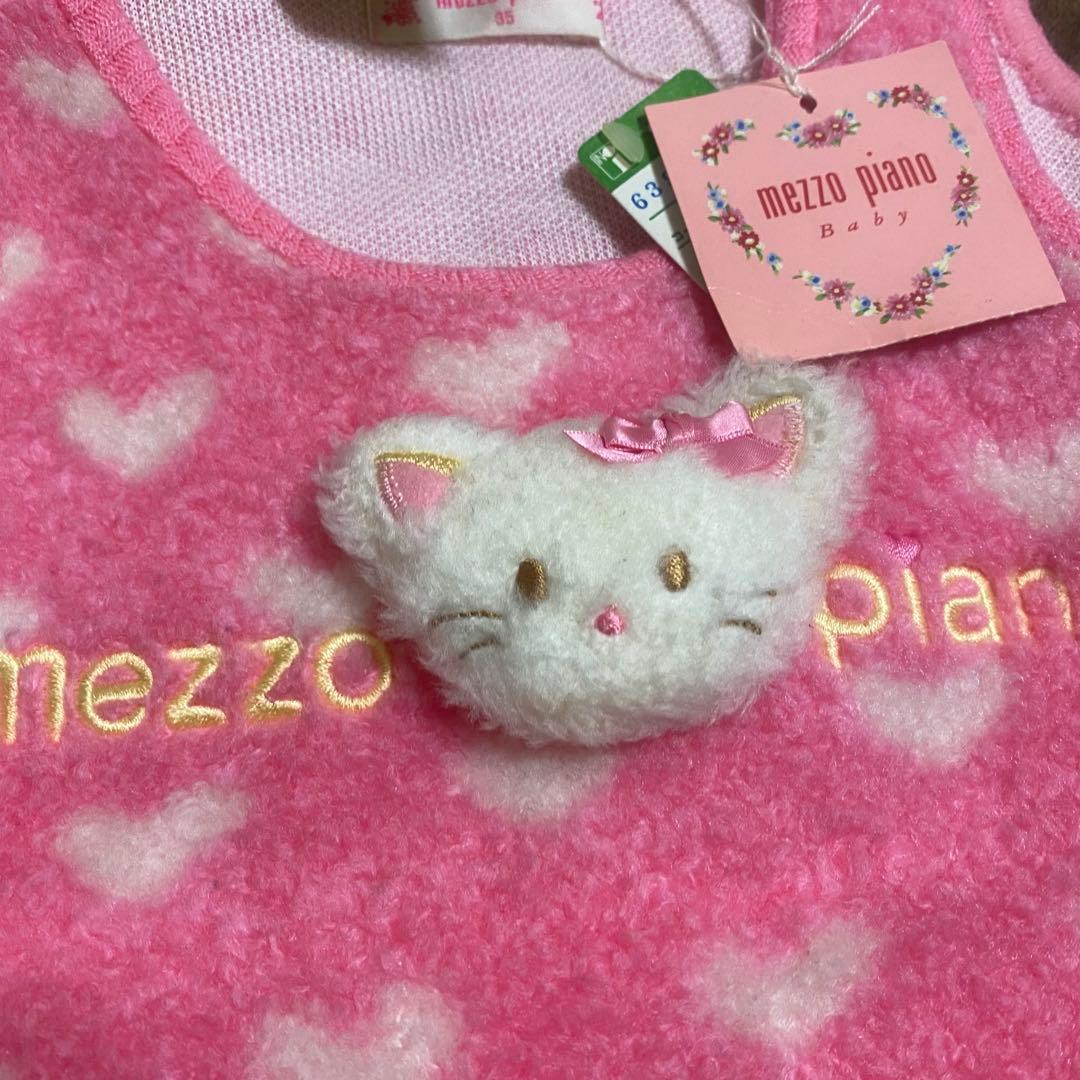 希少 メゾピアノ立体ネコちゃん　ピンクハートワンピース　新品タグ付き　日本製