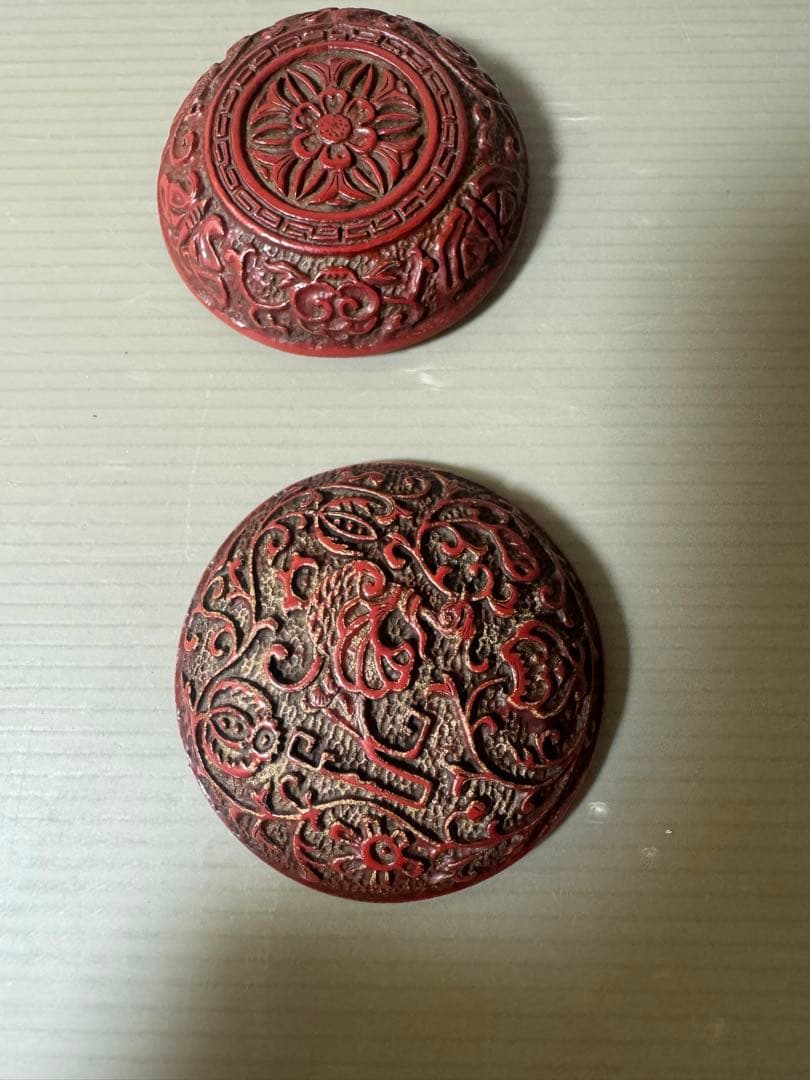 2497 唐物 時代堆朱香合  時代物