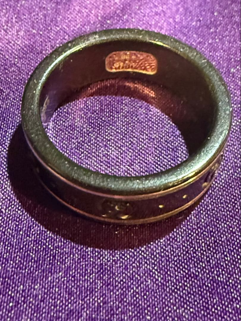 GUCCI グッチアイコンリング　ブラック　AU750刻印　17号