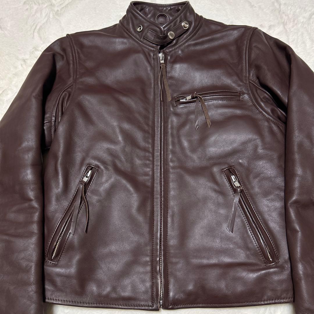 OHPLAN レザーライダースジャケット L 牛革 シングル キルティング中綿