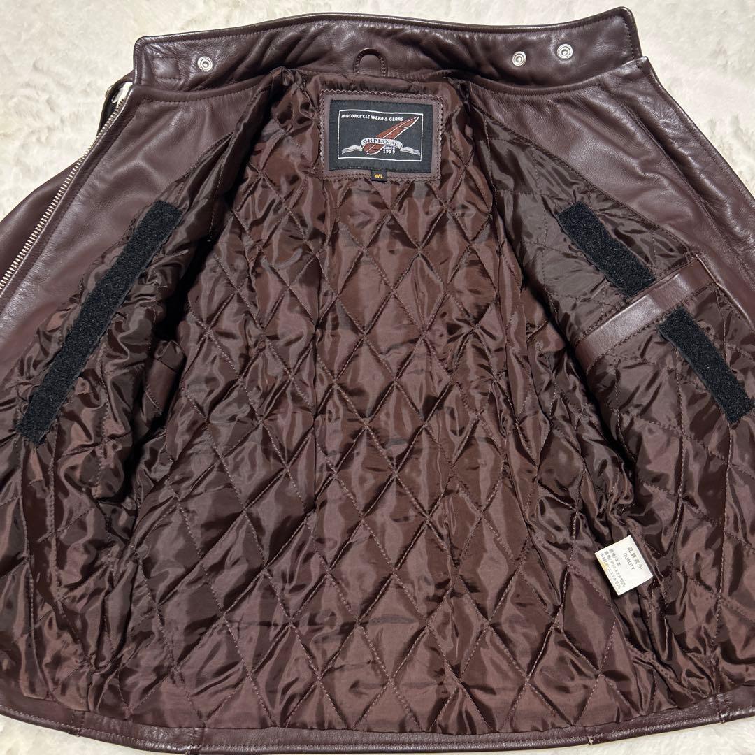 OHPLAN レザーライダースジャケット L 牛革 シングル キルティング中綿