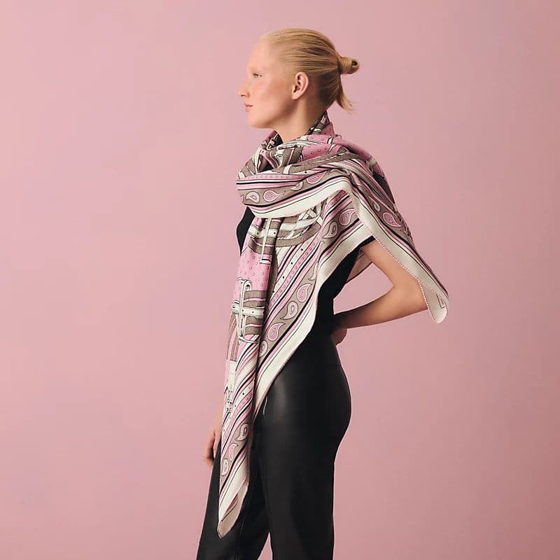 最新作❗【新品】HERMES カレジェアン 馬銜 バンダナ カシミアシルク