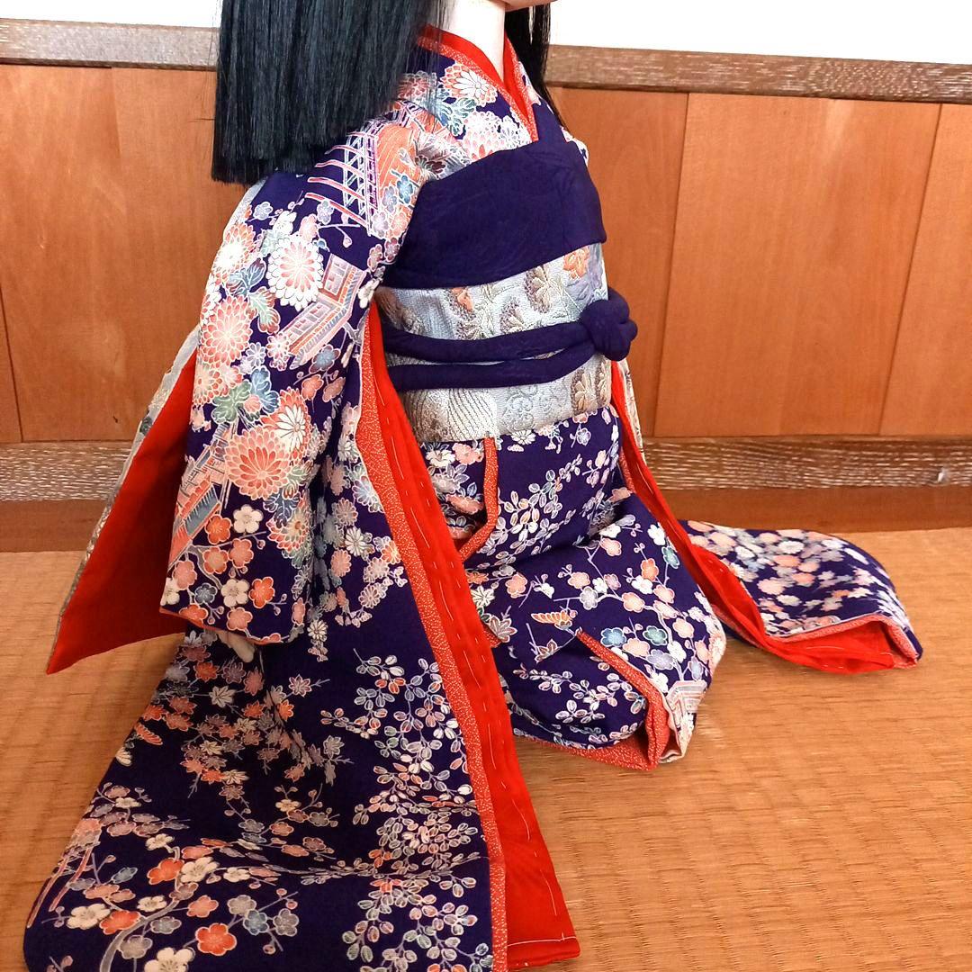 ドール　着物　襦袢　舞妓だらり帯　帯締め帯揚げ　正絹　比翼　市松人形　ビスク