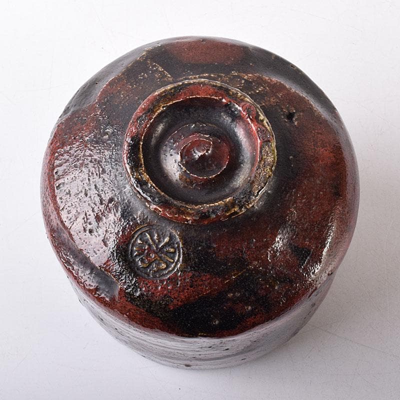 Gojyo 茶道具　楽吉左衛門作　黒楽筒茶碗　仕覆付　共箱　M　R8725