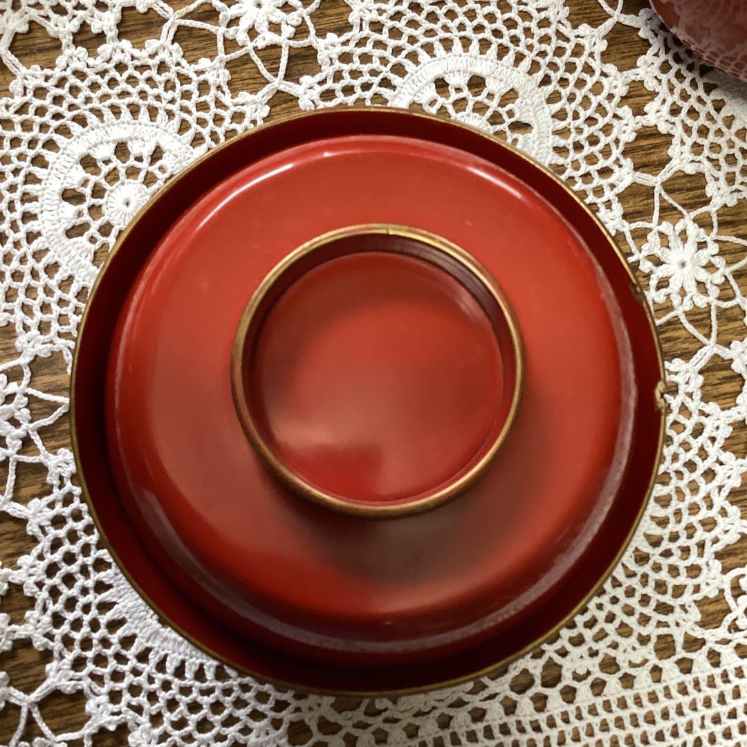 k2f20 朱　牡丹　吸物椀10客