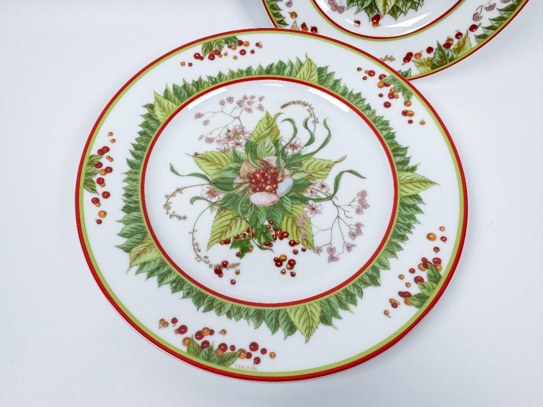 HERMES エルメス ピタゴラスの庭 ディナープレート 2枚 大皿 中皿 廃番