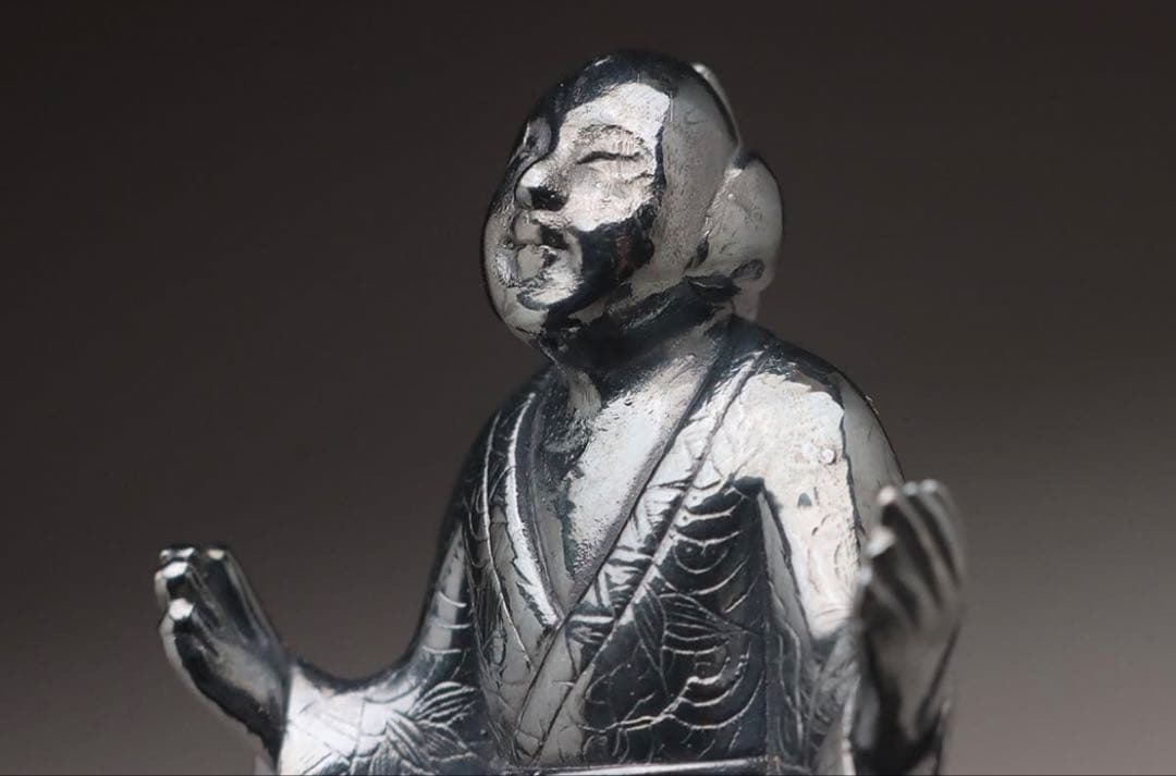 銀製 春画人形「男女像」総重101g STERLING刻 金工古美術 鑑定済み