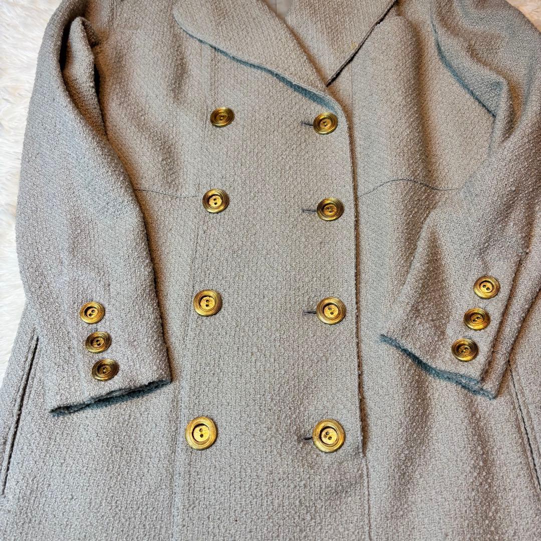 ヴァレンティノ ヴィンテージツイードロングコート　金ボタン　コート　アウター