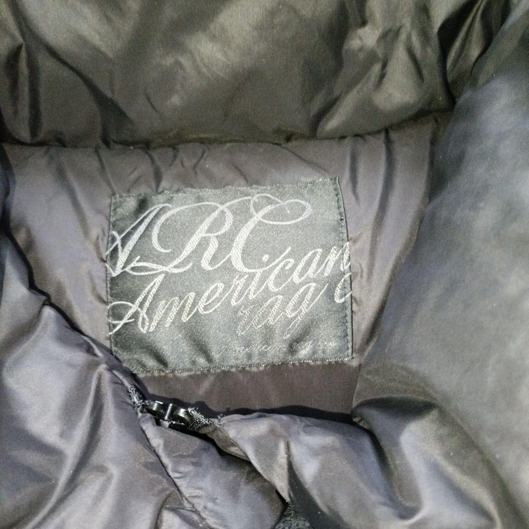 American ragcie黒ダウン ホワイトグース ダウンジャケット 女優襟