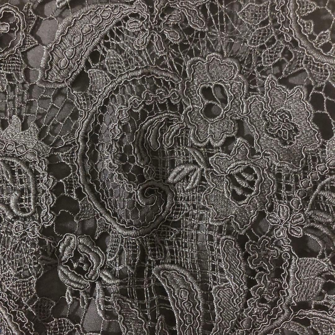 美品 ルルウィルビー 24SS 洗える レースドッキングプルオーバー ブラック