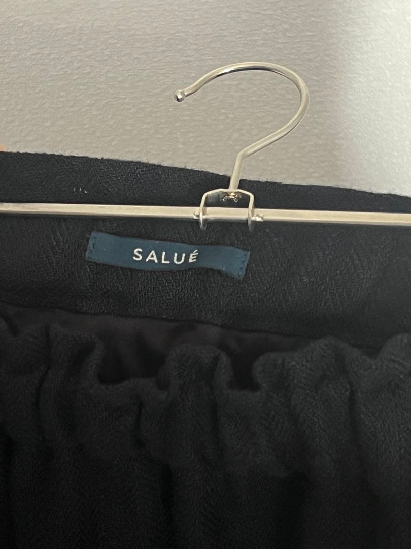 SALUE リネン　ロングスカート　【ブラック】