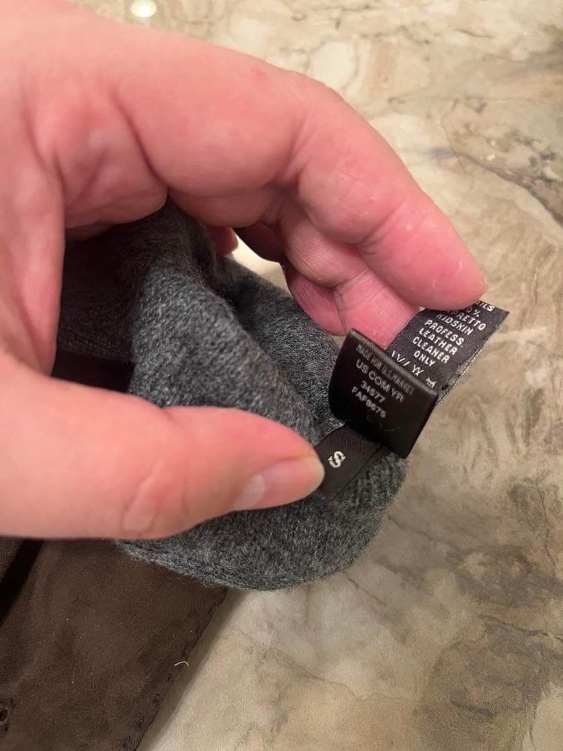 Loro Piana 手袋　茶スエード　ベビーカシミア裏地付