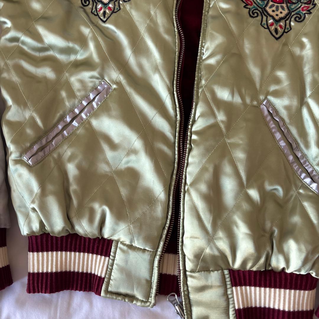 SWAGGER スワッガー サテン 別珍 ベロア リバーシブル スカジャン 刺繍