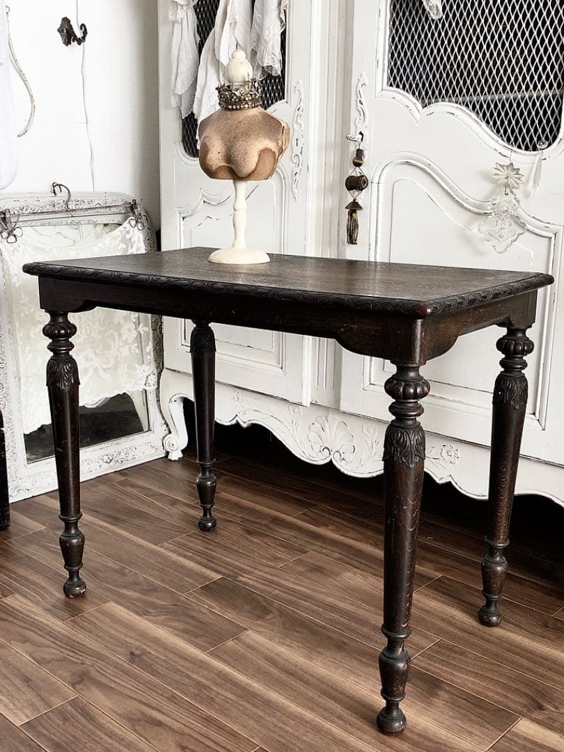 フランスアンティーク　ブラックxシャビー  コンソール　テーブル
