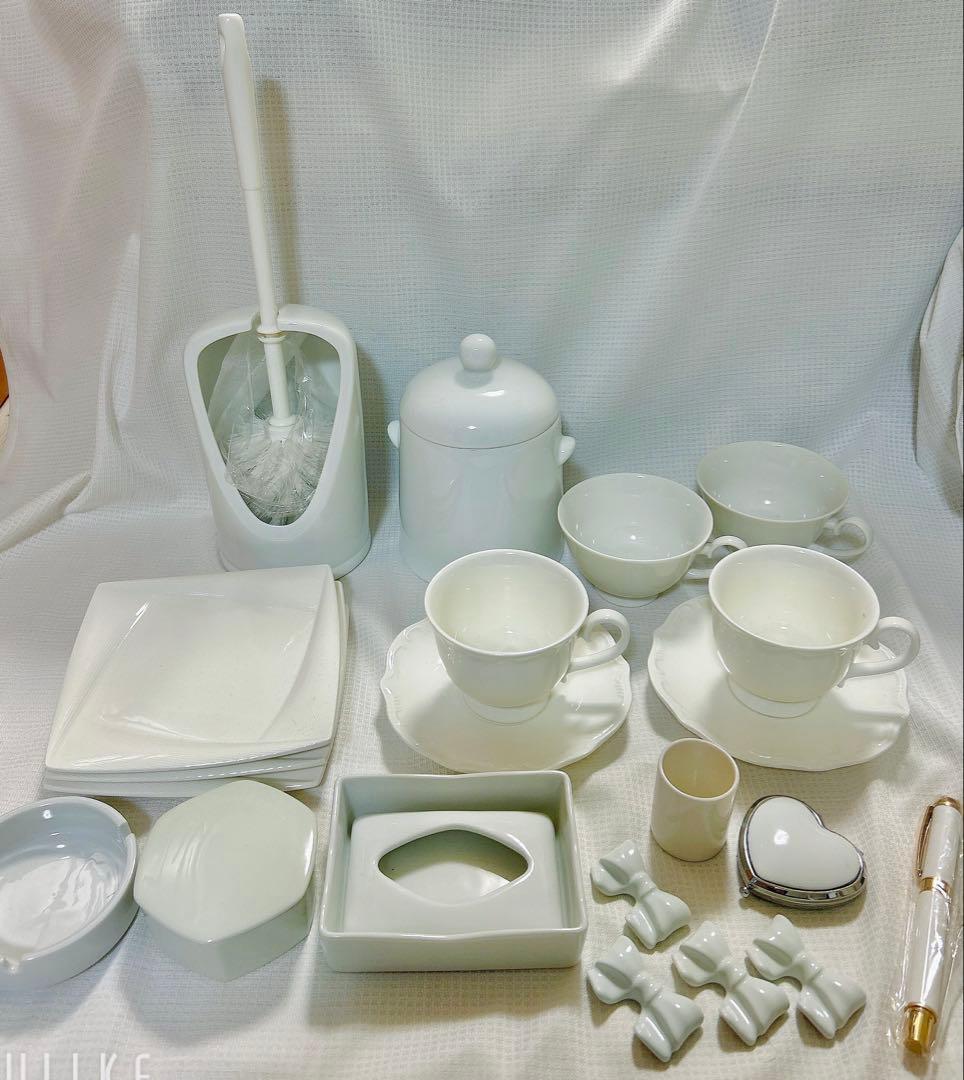 ⑤ポーセラーツ　白磁　食器 まとめ売り