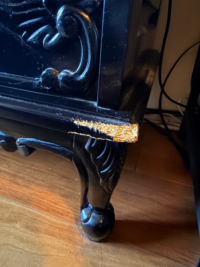 テレビ台　アンティーク　猫足　黒